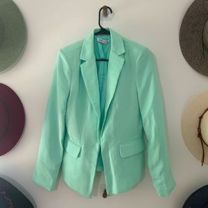 turquoise/cyan Long length blazer